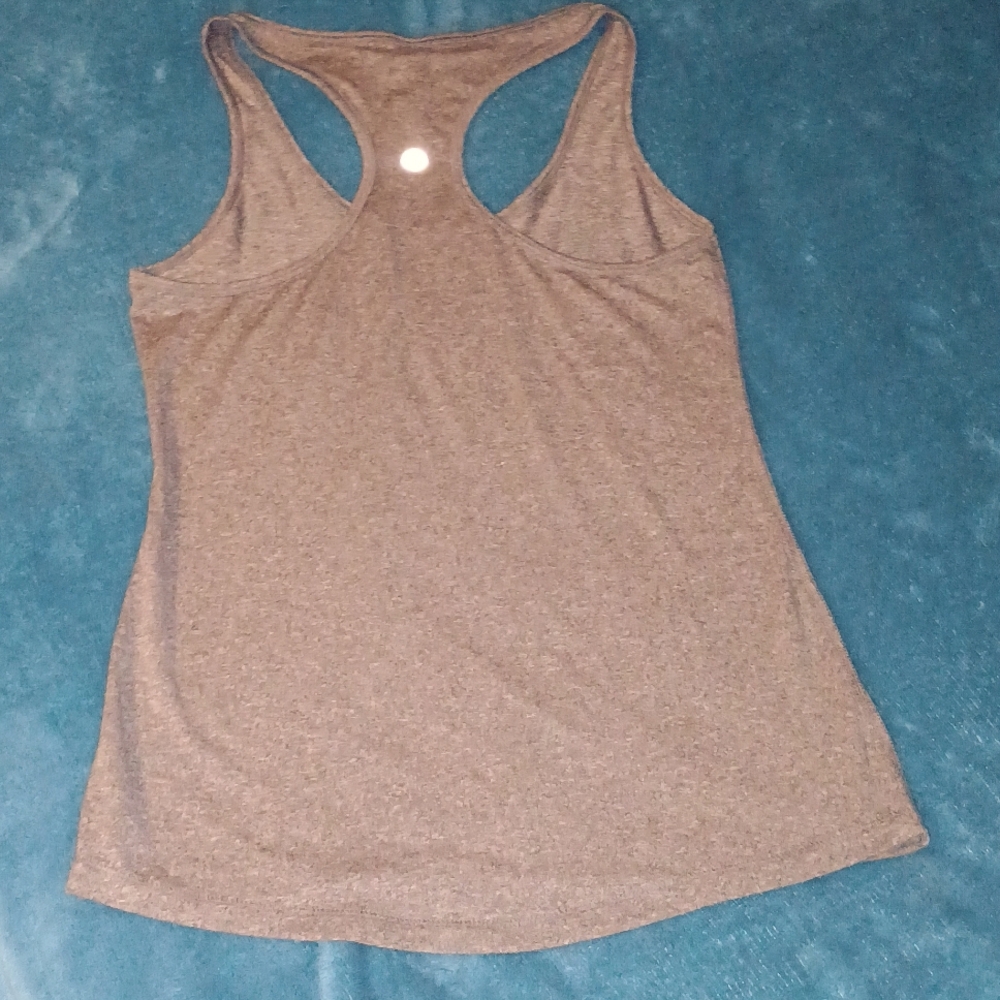 Yogalicious Women's Gray Racerback Tank Top - Picture 3 of 3